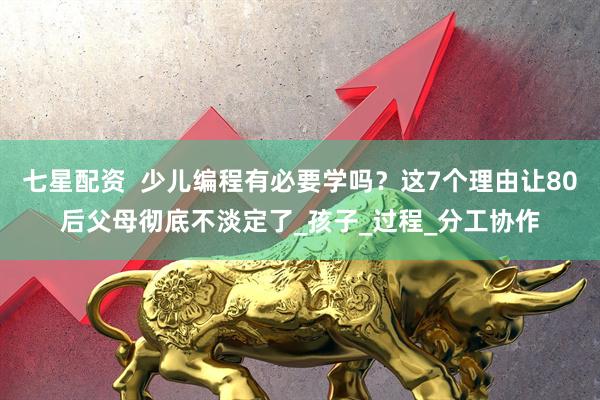 七星配资  少儿编程有必要学吗？这7个理由让80后父母彻底不淡定了_孩子_过程_分工协作